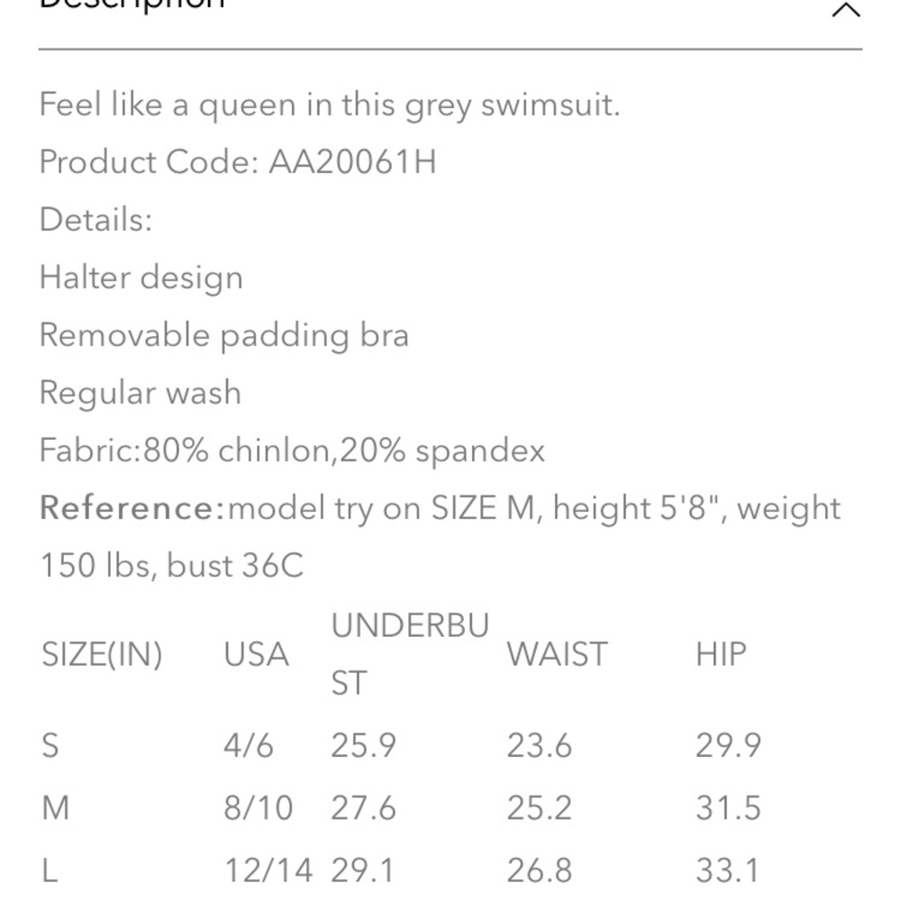 **NWT Size M Grey One-Piece Swimsuit - Picture 3 of 3